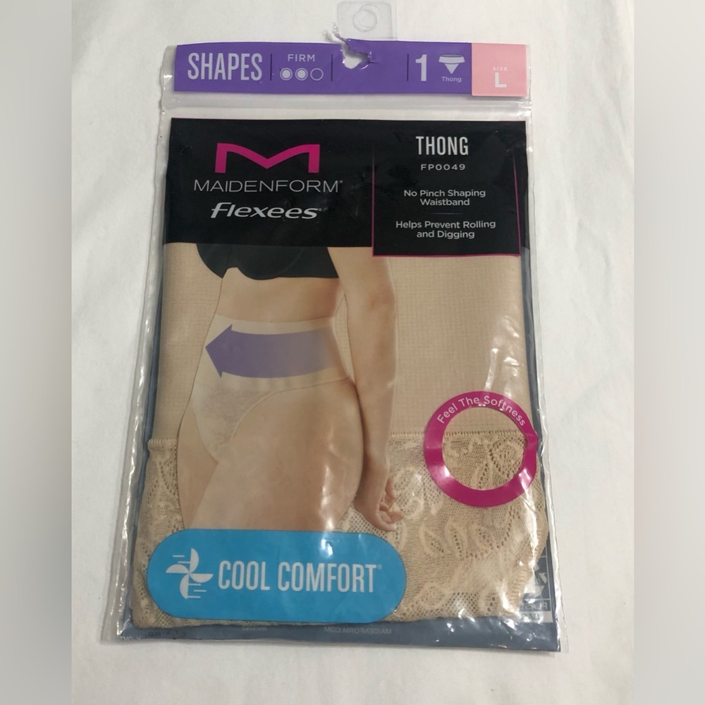 Maidenform women’s Tan shape wear Thong Underwear Cool Comfort.L